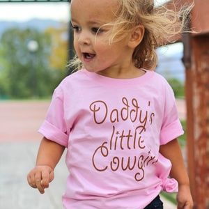 Apericots Daddy's Little Cowgirl Pink Toddler Tee